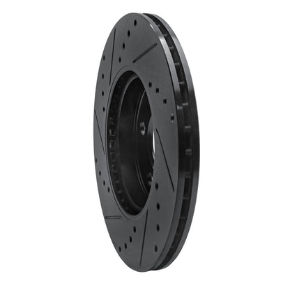 R1 Concepts R1 14-21 Mini Cooper Clubman Front Right Drilled & Slotted Black Brake Rotor