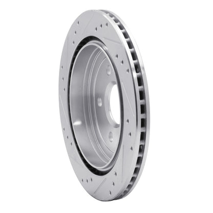 R1 Concepts R1 08-19 Cadillac CTS Rear Right Drilled & Slotted Silver Brake Rotor