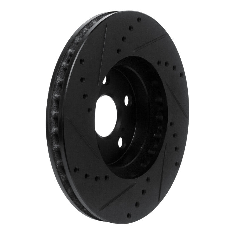 R1 Concepts R1 94-99 Toyota Celica Front Right Drilled & Slotted Black Brake Rotor