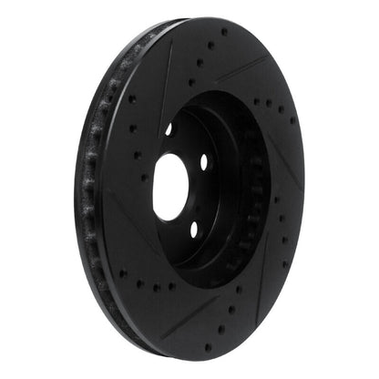 R1 Concepts R1 94-99 Toyota Celica Front Right Drilled & Slotted Black Brake Rotor