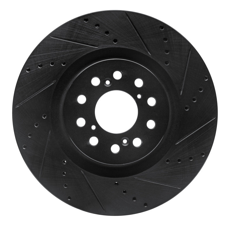 R1 Concepts R1 17-25 Acura Integra Front Left Drilled & Slotted Black Brake Rotor