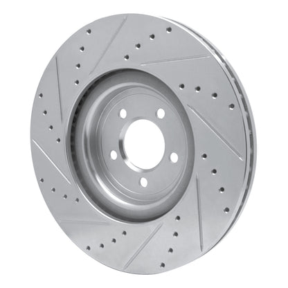 R1 Concepts R1 06-21 Jaguar XKR Front Right Drilled & Slotted Silver Brake Rotor