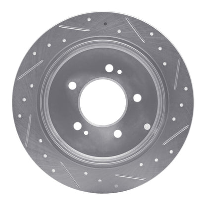 R1 Concepts R1 06-09 Hyundai AZERA Rear Left Drilled & Slotted Silver Brake Rotor