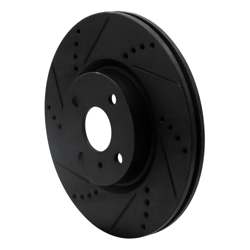 R1 Concepts R1 2016-2025 Fiat 124 Spider Front Left Drilled & Slotted Black Brake Rotor