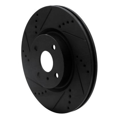 R1 Concepts R1 2016-2025 Fiat 124 Spider Front Left Drilled & Slotted Black Brake Rotor