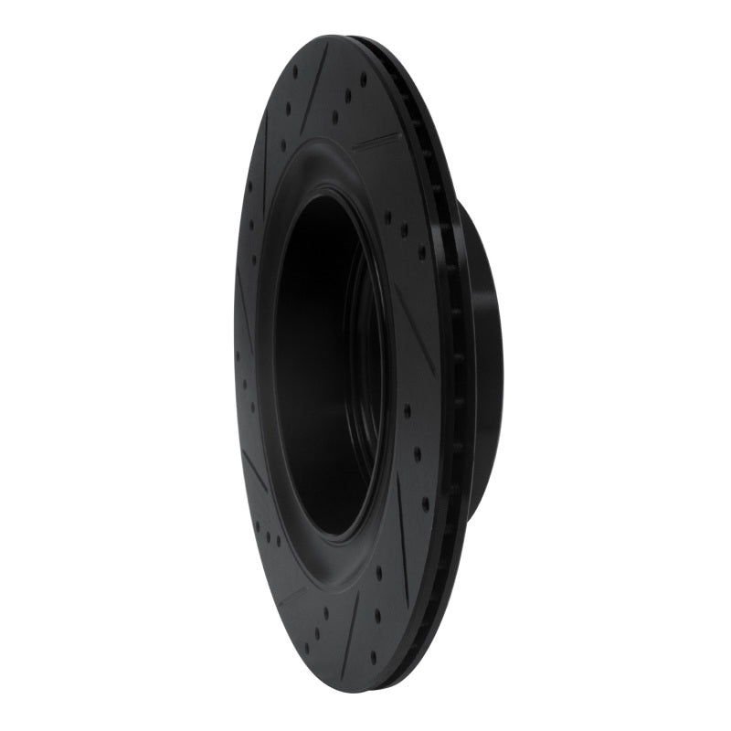 R1 Concepts R1 07-15 Infiniti G35 Rear Right Drilled & Slotted Black Brake Rotor