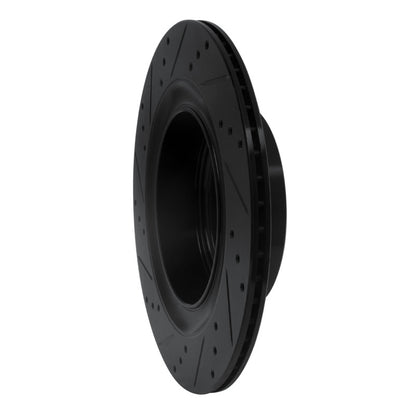 R1 Concepts R1 07-15 Infiniti G35 Rear Right Drilled & Slotted Black Brake Rotor