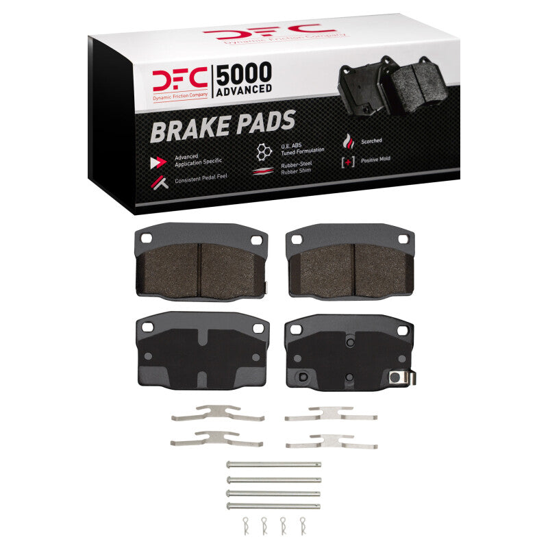 DFC 88-93 Pontiac LeMans Front 5000 Advanced Semi Metallic Brake Pads and Hardware Kit