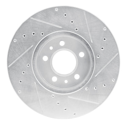 R1 Concepts R1 98-02 Ford Crown Victoria Front Left Drilled & Slotted Silver Brake Rotor
