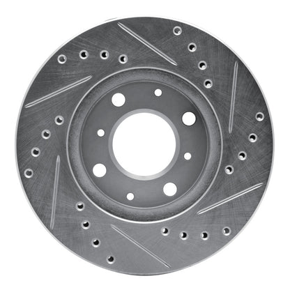 R1 Concepts R1 86-91 Acura Integra Front Left Drilled & Slotted Silver Brake Rotor