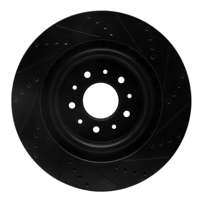 R1 Concepts R1 00-06 Jaguar XKR Front Left Drilled & Slotted Black Brake Rotor