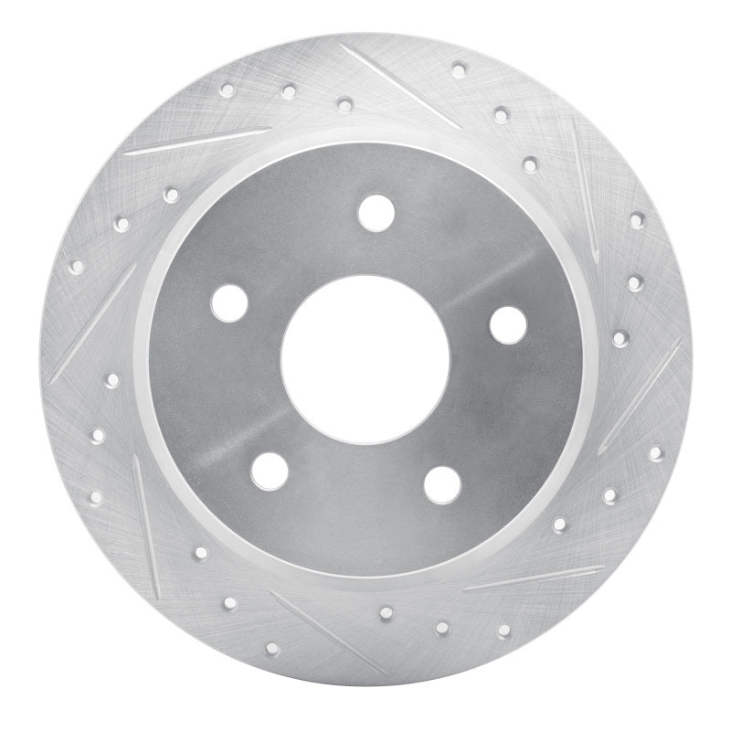 R1 Concepts R1 99-04 Jeep Grand Cherokee Rear Right Drilled & Slotted Silver Brake Rotor