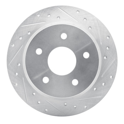 R1 Concepts R1 99-04 Jeep Grand Cherokee Rear Right Drilled & Slotted Silver Brake Rotor