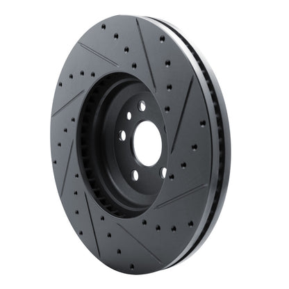 R1 Concepts R1 20-25 Jaguar E-Pace Front Left Drilled & Slotted Black Brake Rotor