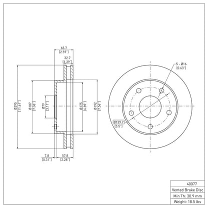 DFC 94-99 Dodge Ram 1500 Pickup Front Brake Rotor