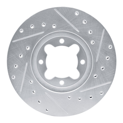 R1 Concepts R1 82-85 Toyota Celica Front Left Drilled & Slotted Silver Brake Rotor