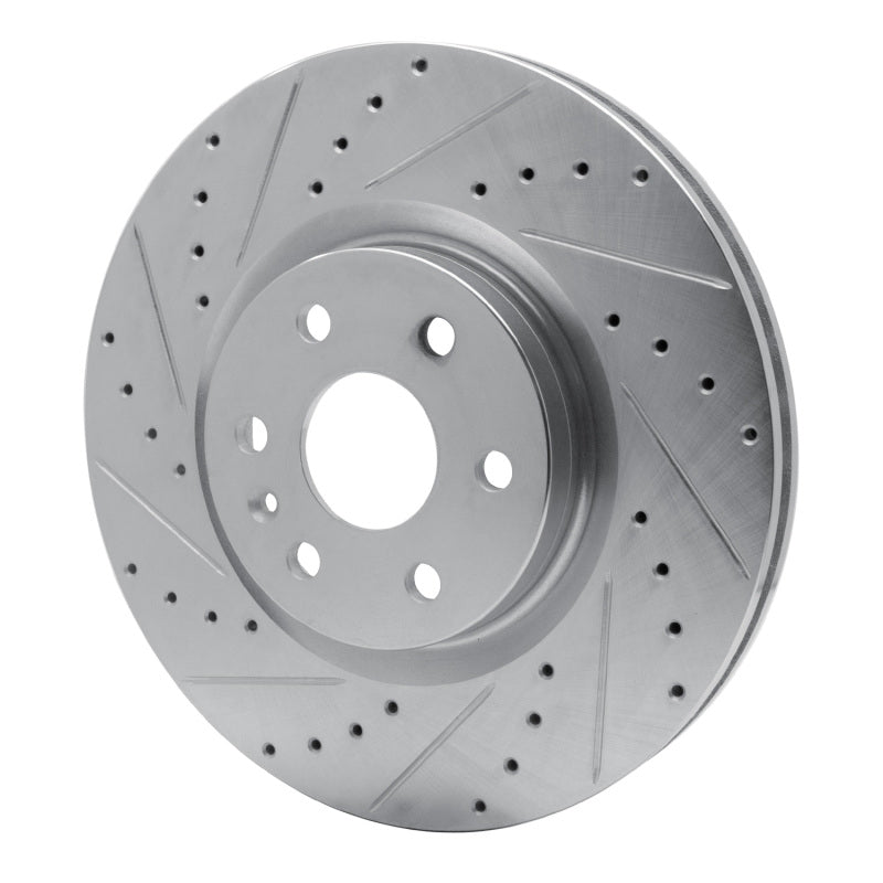 R1 Concepts R1 10-16 Cadillac SRX Front Left Drilled & Slotted Silver Brake Rotor