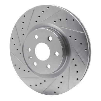 R1 Concepts R1 10-16 Cadillac SRX Front Left Drilled & Slotted Silver Brake Rotor