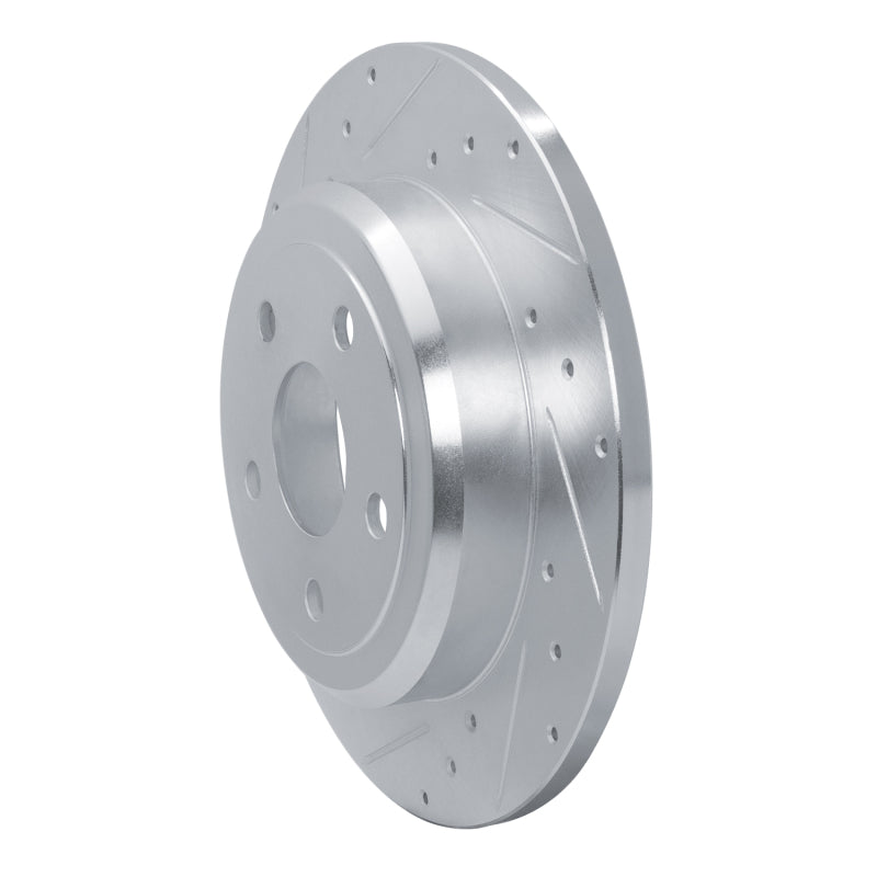 R1 Concepts R1 2011-2022 Dodge Durango Rear Left Drilled & Slotted Silver Brake Rotor