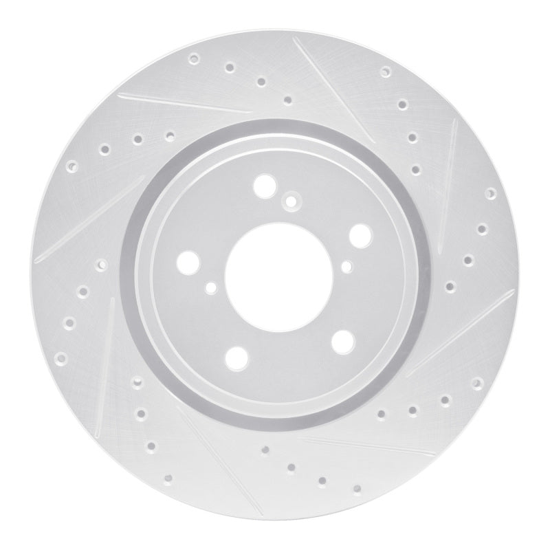 R1 Concepts R1 17-20 Acura MDX Front Right Drilled & Slotted Silver Brake Rotor