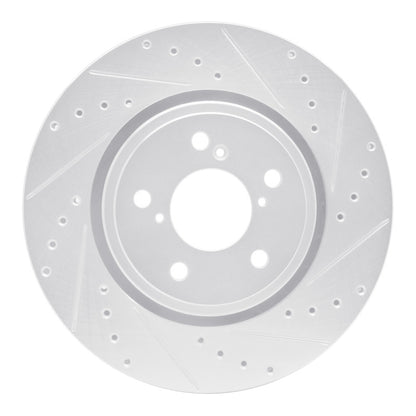 R1 Concepts R1 17-20 Acura MDX Front Right Drilled & Slotted Silver Brake Rotor