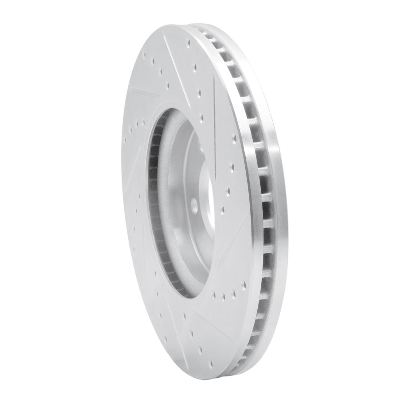 R1 Concepts R1 06-08 Jaguar S-Type Front Left Drilled & Slotted Silver Brake Rotor