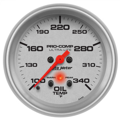 Autometer Ultra-Lite 2-5/8in. / 100-340 Degree F (Stepper Motor) Oil Temperature Gauge