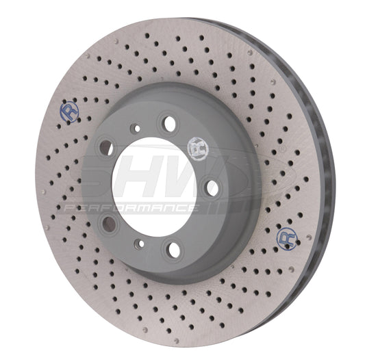 SHW Performance SHW 2012 Porsche 911 Carrera 4GTS 3.8L w/o Ceramics Right Frt Drill-Dimp MB Brake Rotor(99635141004)
