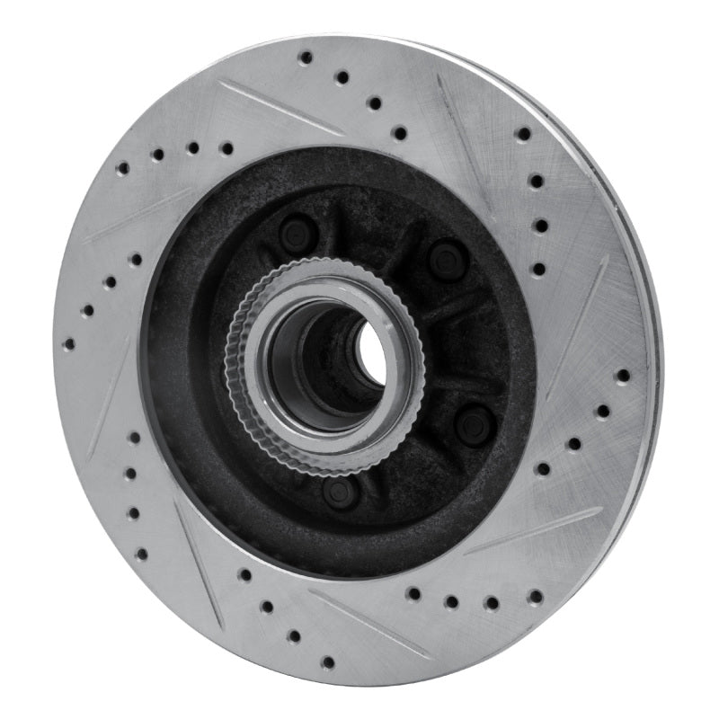 R1 Concepts R1 00-04 Ford F-150 RWD Front Left Drilled & Slotted Silver Brake Rotor