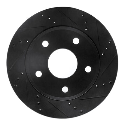 R1 Concepts R1 05-11 Dodge Dakota RWD Front Right Drilled & Slotted Black Brake Rotor