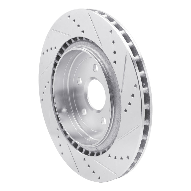 R1 Concepts R1 09-24 Cadillac CTS Rear Left Drilled & Slotted Silver Brake Rotor