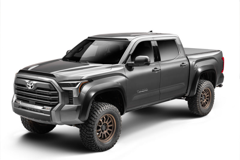 Go Rhino RealTruck 22-24 Toyota Tundra DC 4dr VoltStep Electric Running Board Kit (No Drill) - Tex. Blk