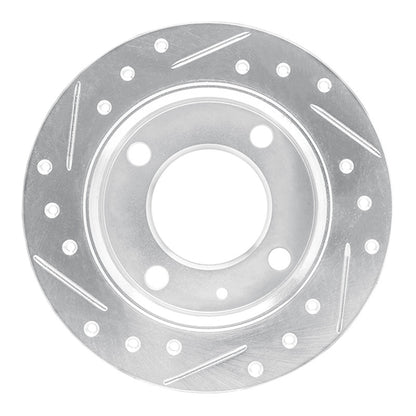R1 Concepts R1 78-80 Ford Fiesta (USA/Canada) Front Right Drilled & Slotted Silver Brake Rotor