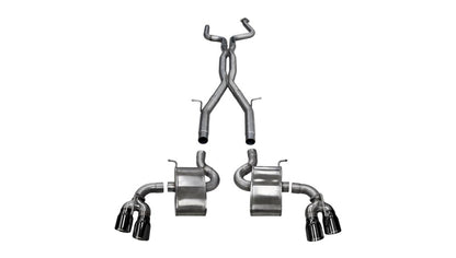 CORSA Performance Corsa 2016-24 Chevy Camaro SS 6.2L Xtreme+ 2.75in Cat-Back Dual Rear Exit w/ Twin 4in Black PVD Tips