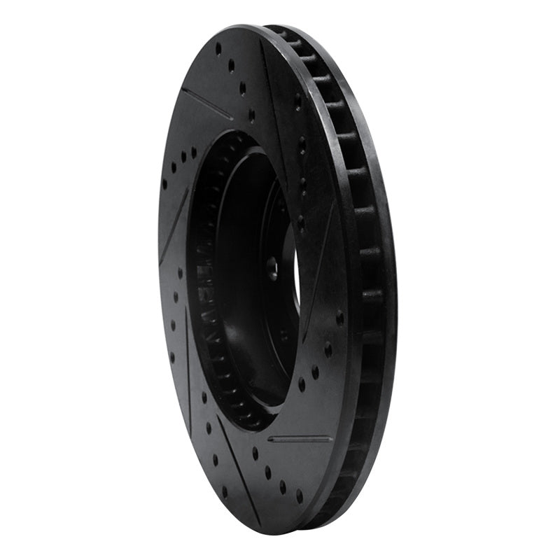 R1 Concepts R1 93-95 Volvo 850 Front Left Drilled & Slotted Black Brake Rotor