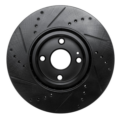 R1 Concepts R1 16-25 Fiat 124 Spider Front Right Drilled & Slotted Black Brake Rotor