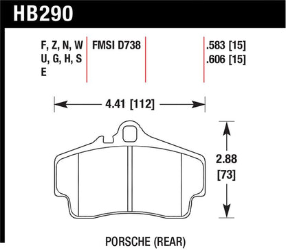 Hawk Performance Hawk HP+ Porsche Rear Brake Pads