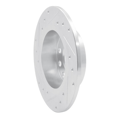 R1 Concepts R1 10-19 Audi A3 Rear Right Drilled & Slotted Silver Brake Rotor