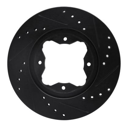 R1 Concepts R1 90-97 Acura CL Front Left Drilled & Slotted Black Brake Rotor
