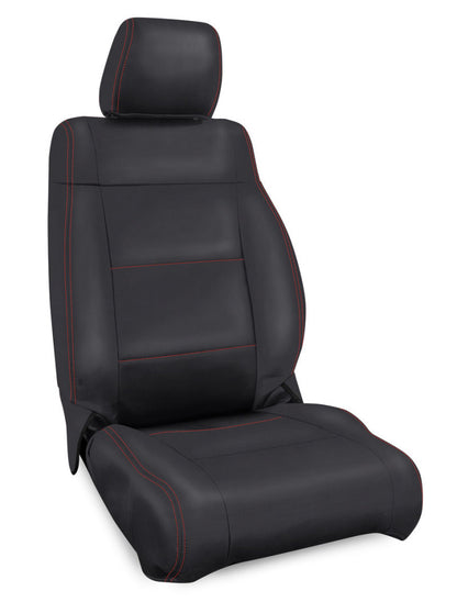 PRP Seats PRP 07-10 Jeep Wrangler JK Front Seat Covers/2 door or 4 door (Pair) - Black with Red Stitching