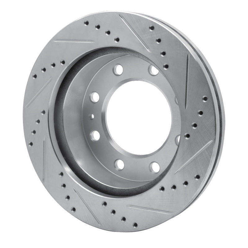 R1 Concepts R1 75-80 Ford F-250 2WD (Excl Super Duty) Front Left Drilled & Slotted Silver Brake Rotor