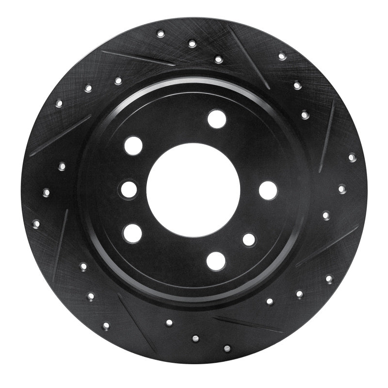 R1 Concepts R1 89-95 BMW 525I (USA/Canada) Rear Right Drilled & Slotted Black Brake Rotor
