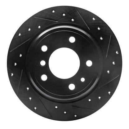 R1 Concepts R1 89-95 BMW 525I (USA/Canada) Rear Right Drilled & Slotted Black Brake Rotor