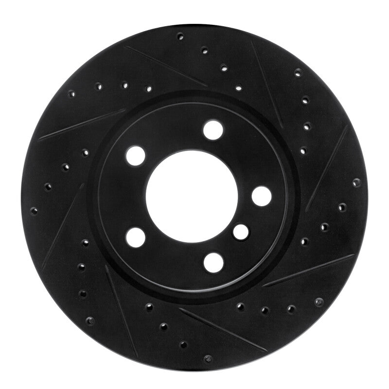 R1 Concepts R1 11-16 Mini Cooper Paceman Front Right Drilled & Slotted Black Brake Rotor