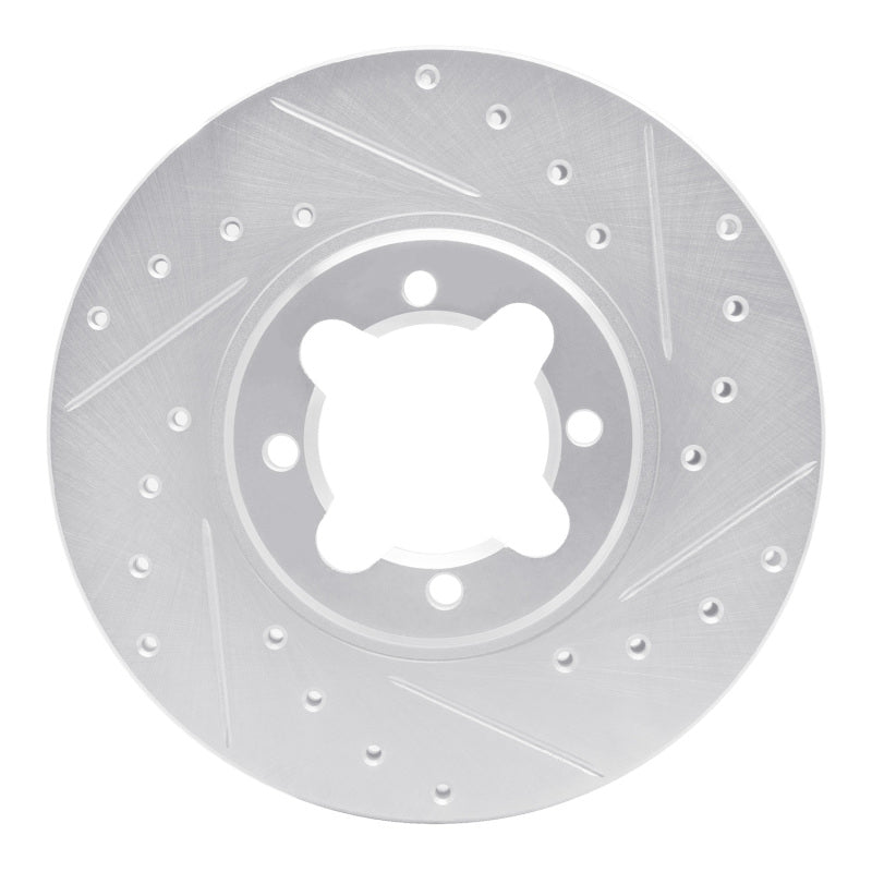 R1 Concepts R1 82-85 Toyota Celica Front Right Drilled & Slotted Silver Brake Rotor