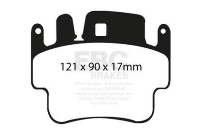 EBC Racing 98-05 Porsche 911 (996) Carrera 2 3.4L (Cast Iron Rotor Only) RP-X Front Brake Pads