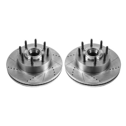 PowerStop Power Stop 13-22 Ford F-350 Super Duty Front Drilled & Slotted Rotor - Pair