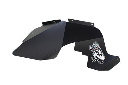 Fishbone Offroad 07-18 Jeep Wrangler JK Logo Aluminum Inner Fenders - Black Powdercoat