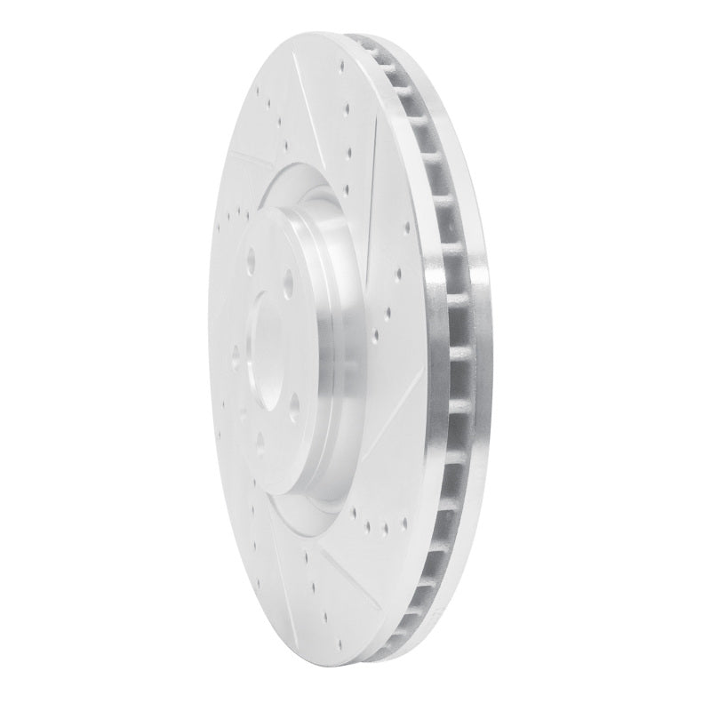 R1 Concepts R1 2012-2018 Audi A6 (USA/Canada) Front Right Drilled & Slotted Silver Brake Rotor