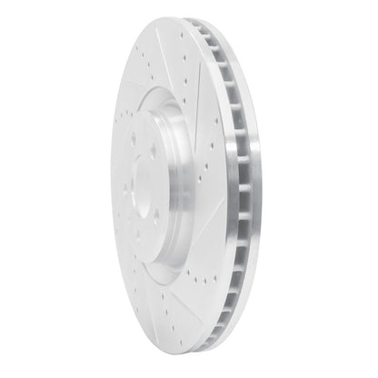 R1 Concepts R1 2012-2018 Audi A6 (USA/Canada) Front Right Drilled & Slotted Silver Brake Rotor